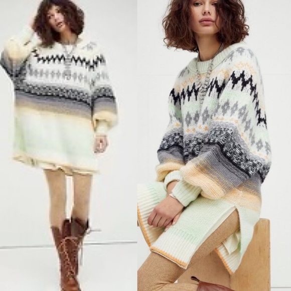 Free People Sweaters - NWT Free People Frozen Forest Tunic Sweater Sz Small
